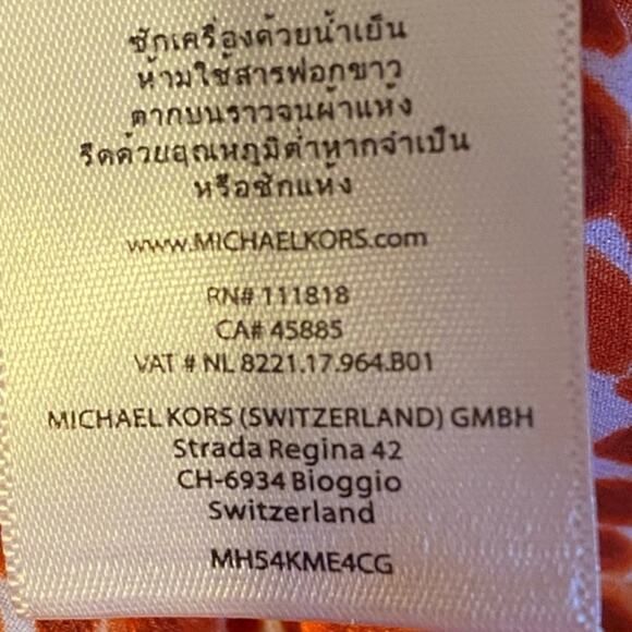 Michael Michael Kors Blouse Women’s Size XS Dot Long Sleeve Tie Waist Red White - Picture 10 of 10